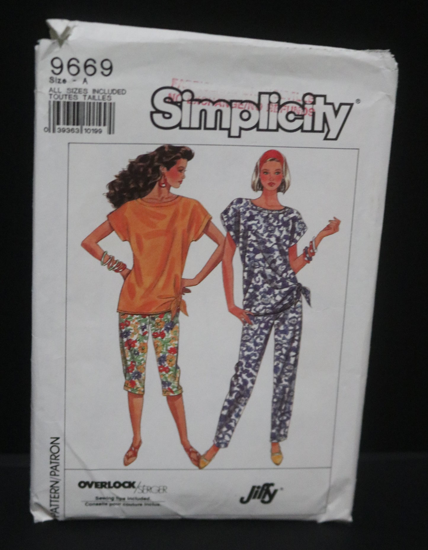 Simplicity 9669 Misses Pants in Two Lengths and Top Sewing Pattern UNCUT Size Petite - XL