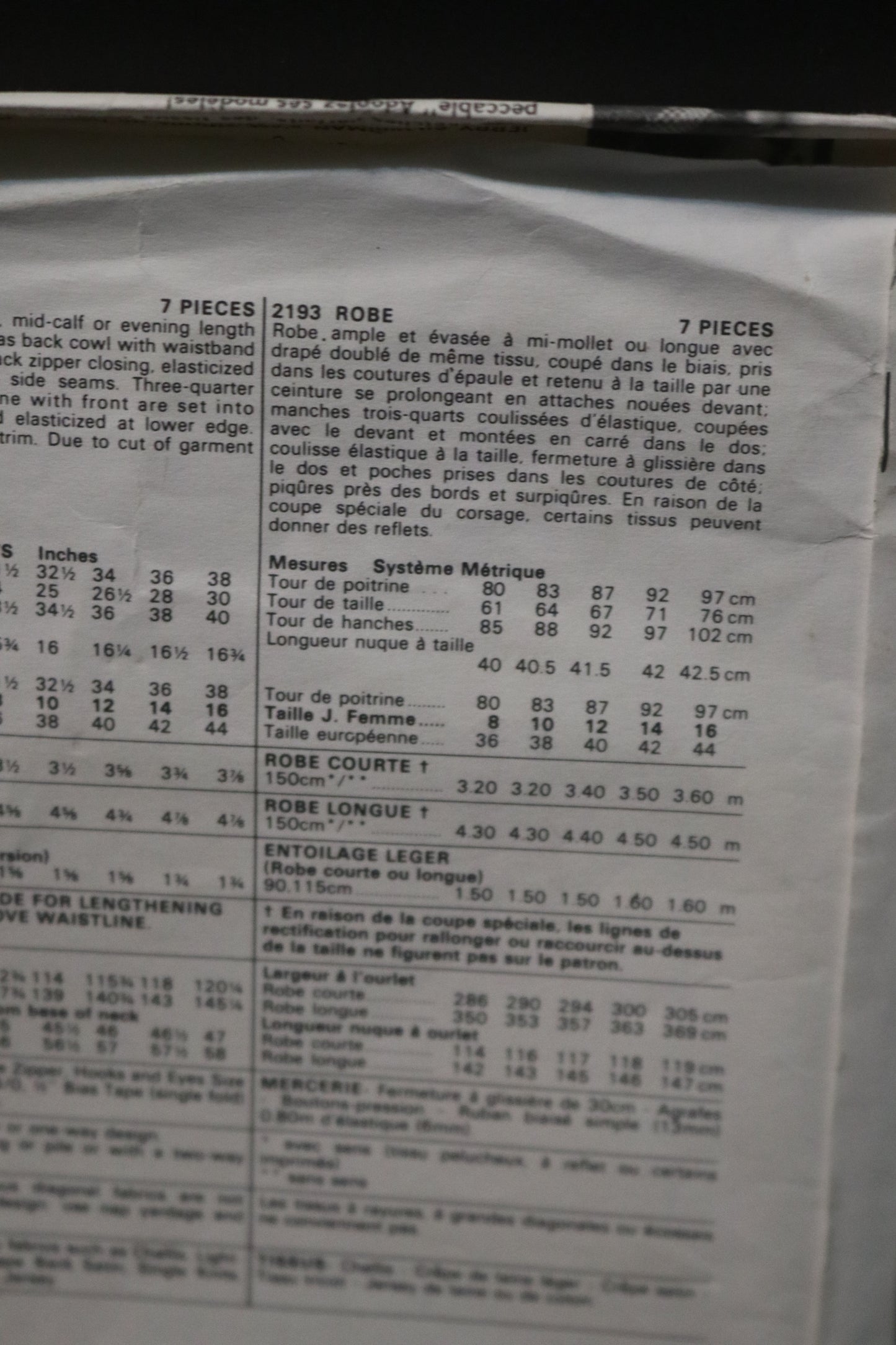 Vogue 2193 Jerry Silverman Misses Dress Sewing Pattern - UNCUT - Size 12