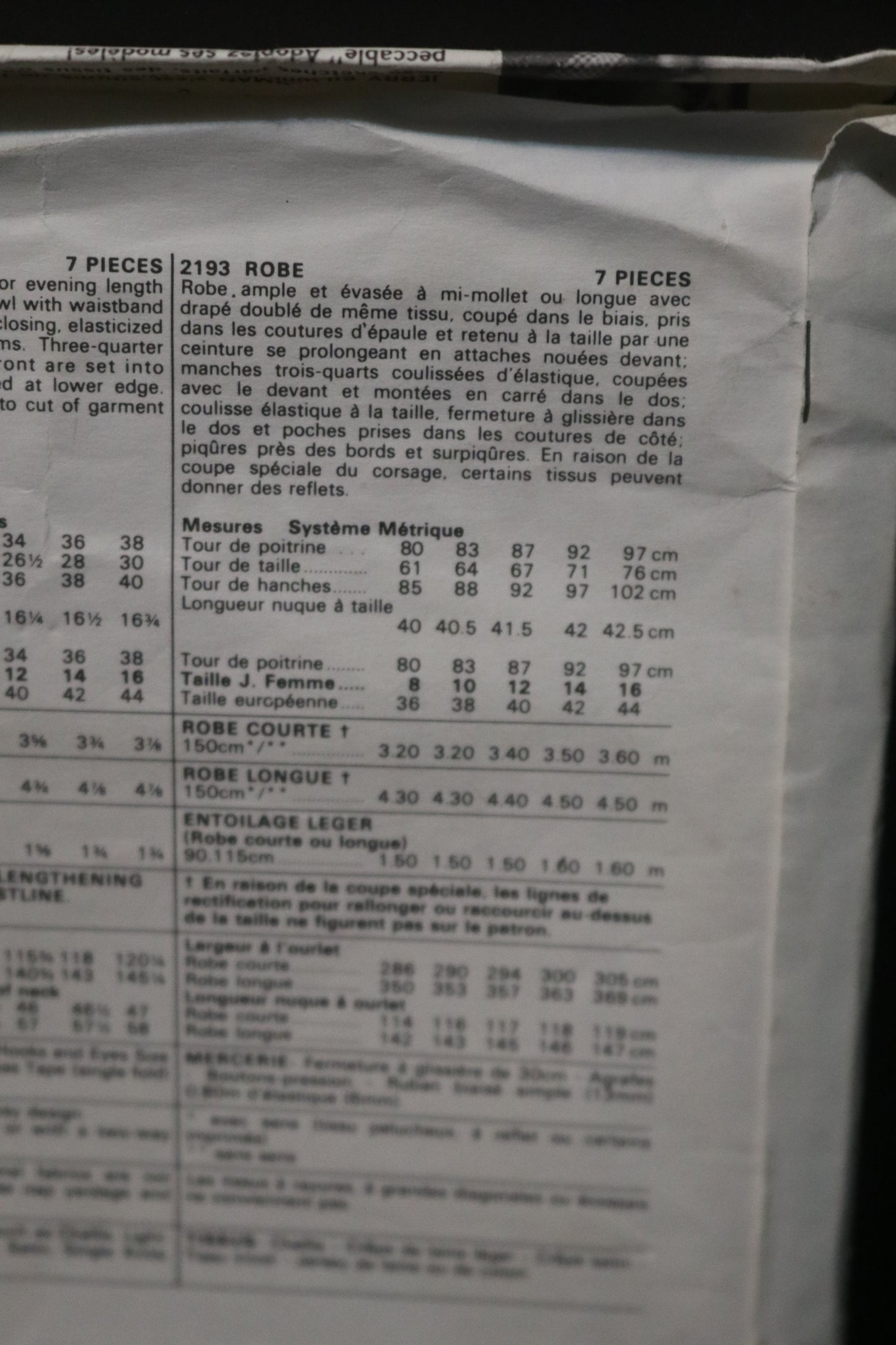 Vogue 2193 Jerry Silverman Misses Dress Sewing Pattern - UNCUT - Size 12