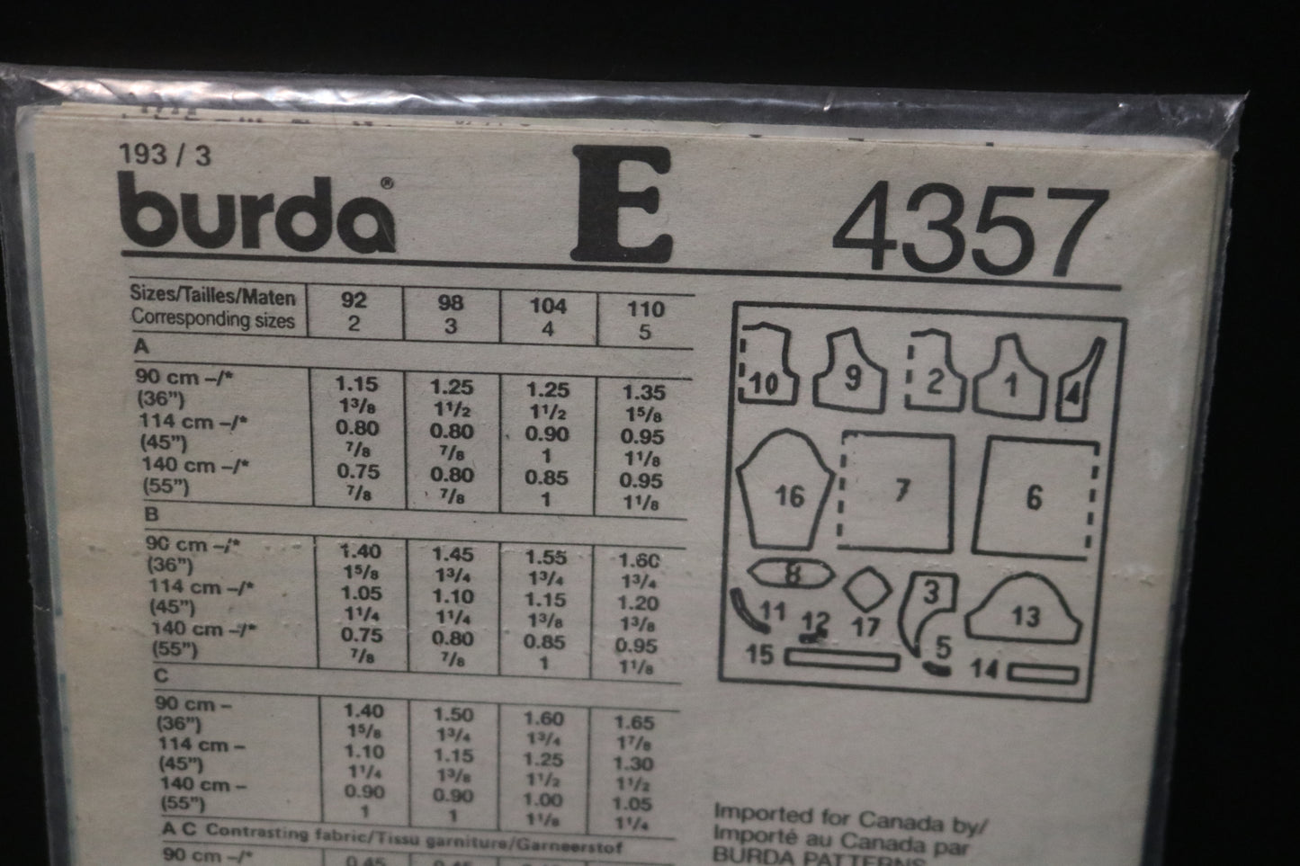 Burda 4357 Girls Dress with Sailor Collar Sewing Pattern - UNCUT Size 2 3 4 5