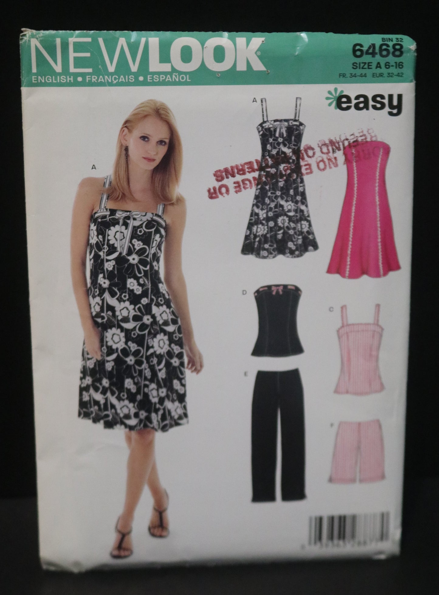 New Look 6468 Misses Dress Top and Pants Sewing Pattern - UNCUT - Size 6 - 16