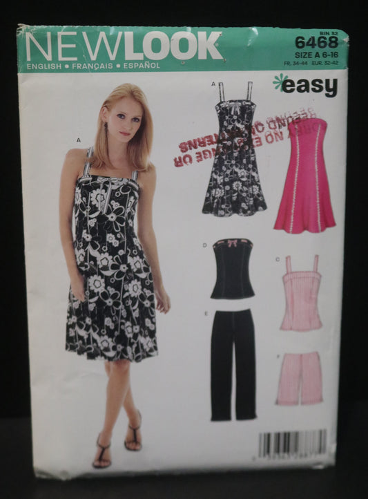New Look 6468 Misses Dress Top and Pants Sewing Pattern - UNCUT - Size 6 - 16