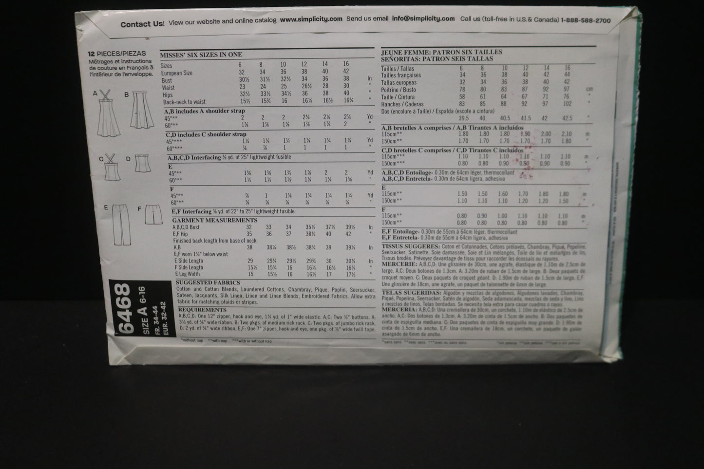 New Look 6468 Misses Dress Top and Pants Sewing Pattern - UNCUT - Size 6 - 16