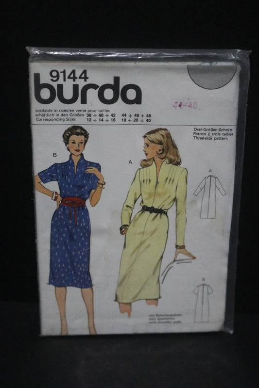 Burda 9144 Misses Dress Sewing Pattern - UNCUT - Size 44 46 48