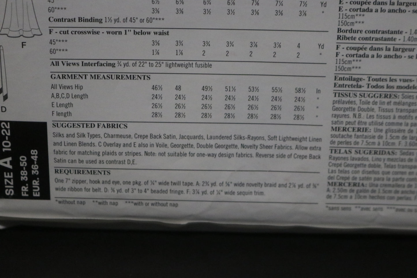 New Look 6593 Misses Skirt Sewing Pattern - UNCUT - Size 10 - 22