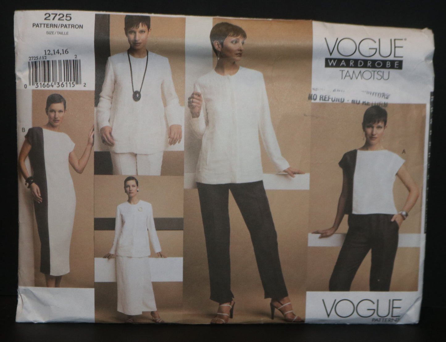 Vogue 2725 TAMOTSU Misses / Misses Petite jacket Top Dress Skirt and Pants Sewing Pattern - UNCUT - Size 12 14 16