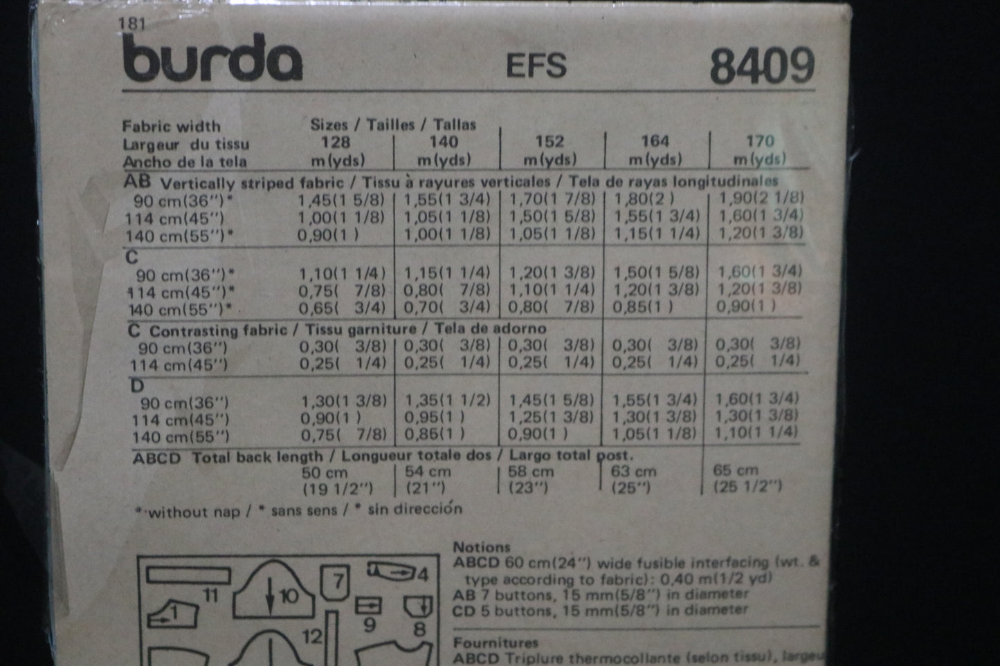 Burda 8409 Girls Shirt Sewing Pattern - UNCUT Size 7 10 12 11jun 13jun