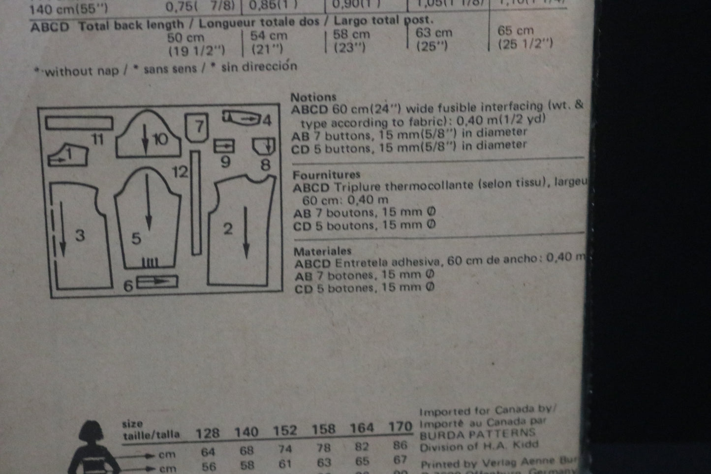 Burda 8409 Girls Shirt Sewing Pattern - UNCUT Size 7 10 12 11jun 13jun