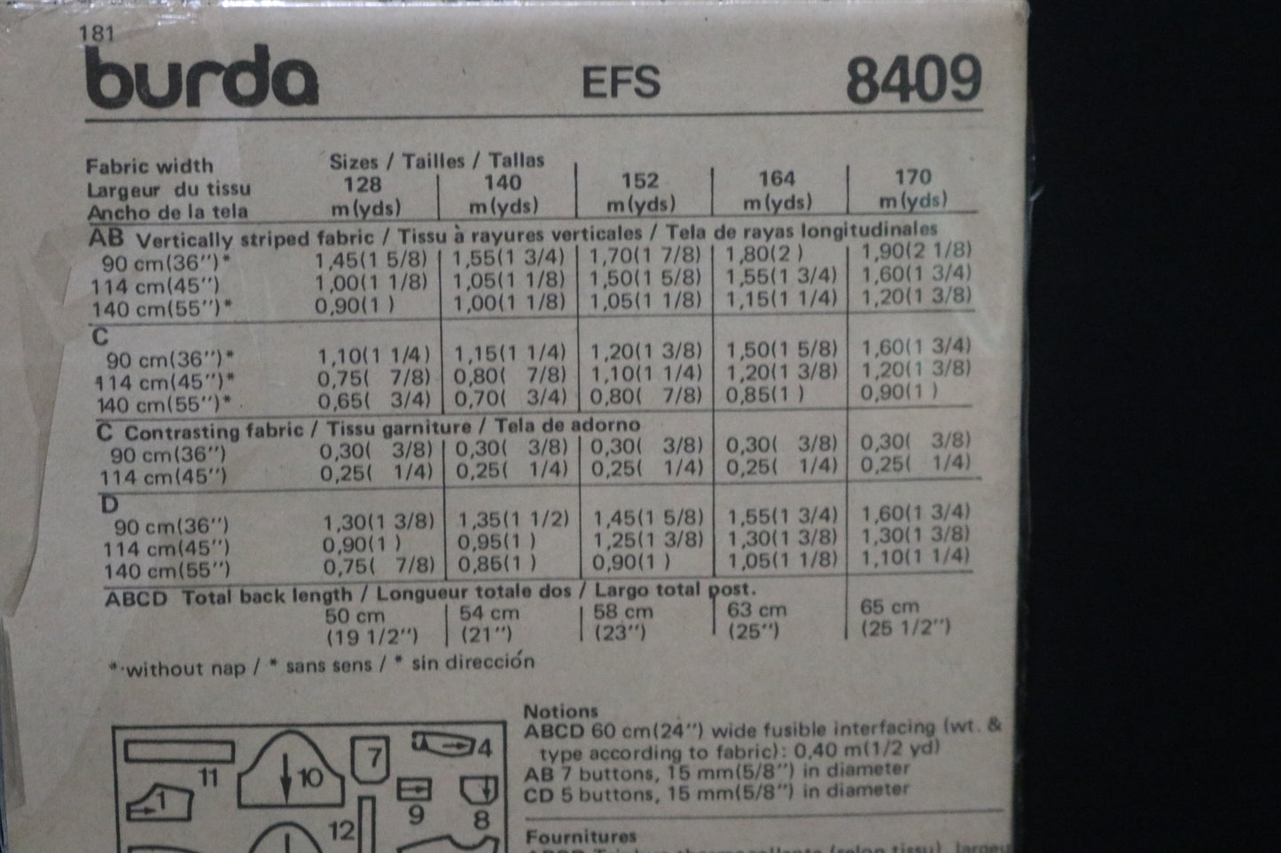 Burda 8409 Girls Shirt Sewing Pattern - UNCUT Size 7 10 12 11jun 13jun