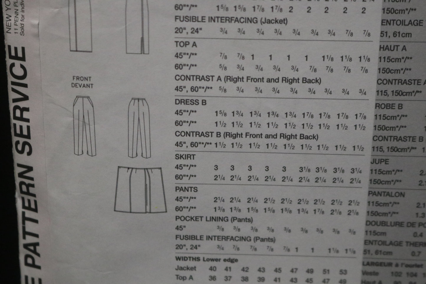 Vogue 2725 TAMOTSU Misses / Misses Petite jacket Top Dress Skirt and Pants Sewing Pattern - UNCUT - Size 12 14 16