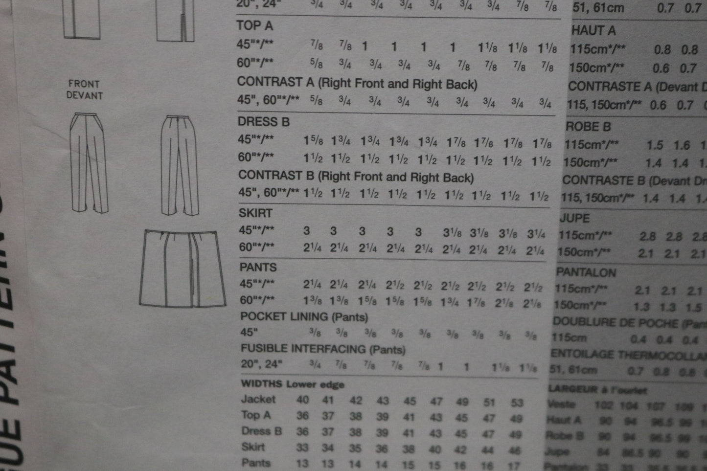 Vogue 2725 TAMOTSU Misses / Misses Petite jacket Top Dress Skirt and Pants Sewing Pattern - UNCUT - Size 12 14 16