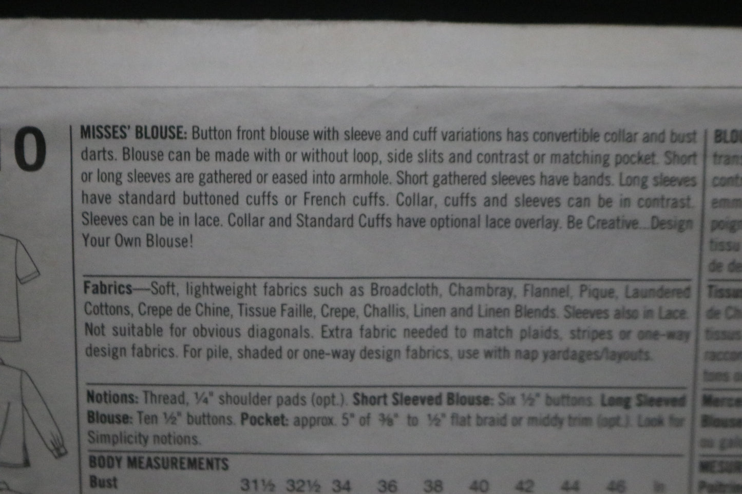 Simplicity 9210 Misses Blouse Sewing Pattern UNCUT - Size 14 16 18