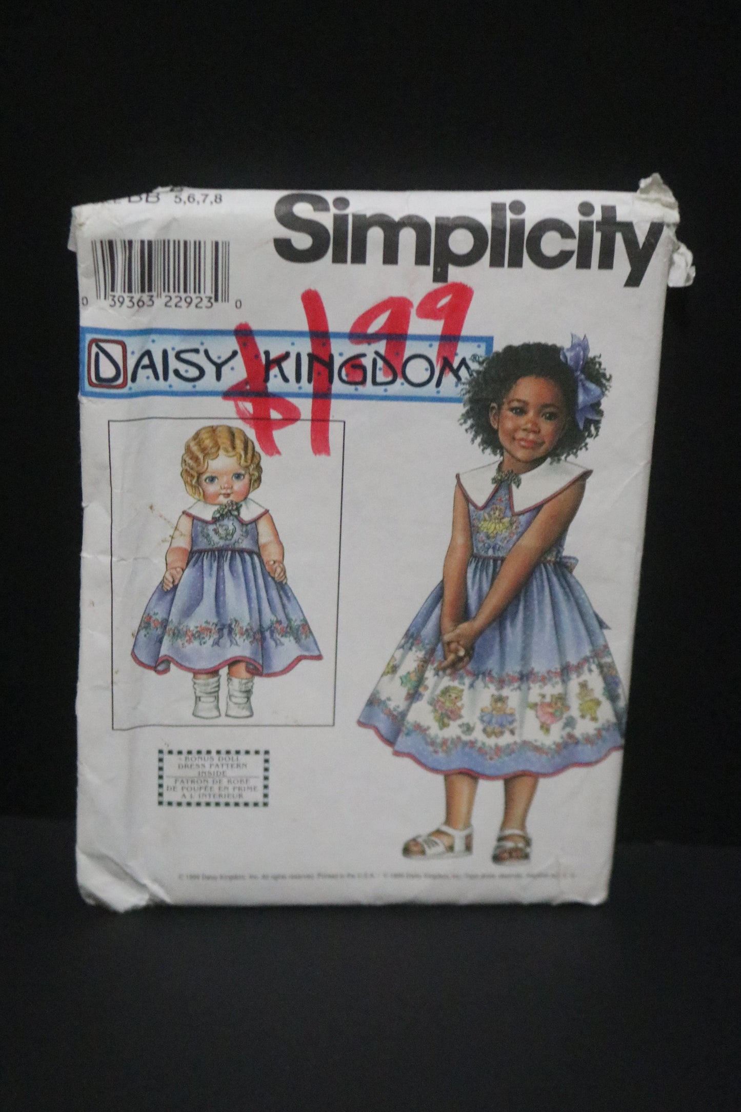 Simplicity 8677 Daisy Kingdom Girls Dress and Doll Dress For 18" Doll Sewing Pattern UNCUT Size 5 6 7 8