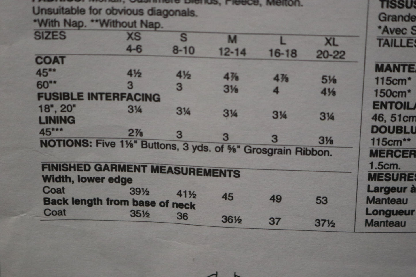Vogue 1479 Isaac Mizrahi Misses Coat Sewing Pattern - UNCUT - Size Lrg - XxL