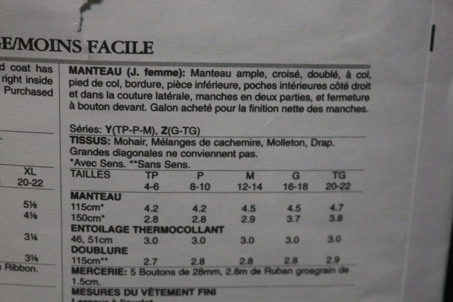 Vogue 1479 Isaac Mizrahi Misses Coat Sewing Pattern - UNCUT - Size Lrg - XxL