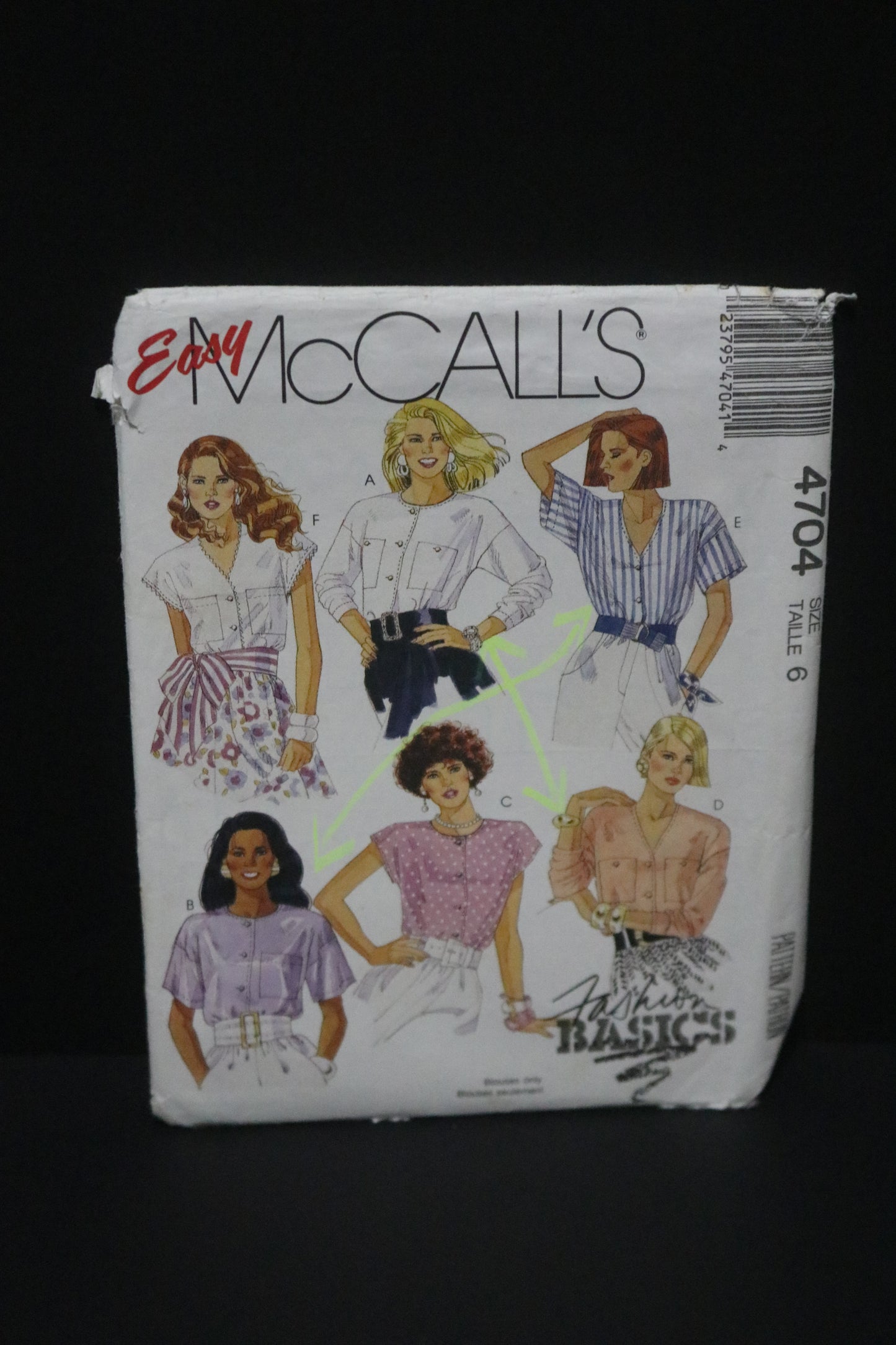 McCalls 4704 Misses Blouse Sewing Pattern UNCUT - Size 6