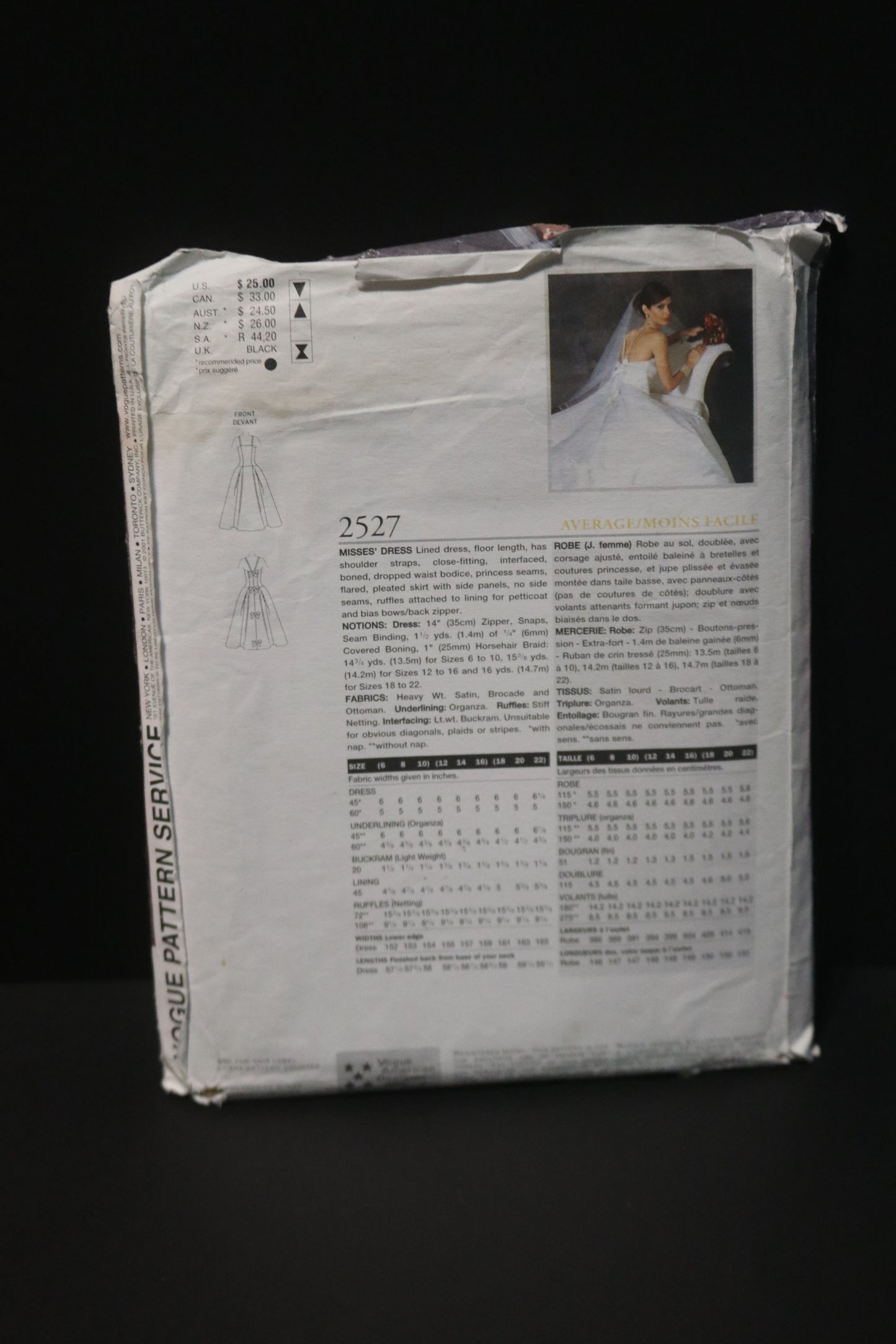 Vogue 2527 Vera Wang Misses Dress Sewing Pattern - UNCUT - Size 6 8 10 - Vogue Bridal Original wedding Dress Pattern