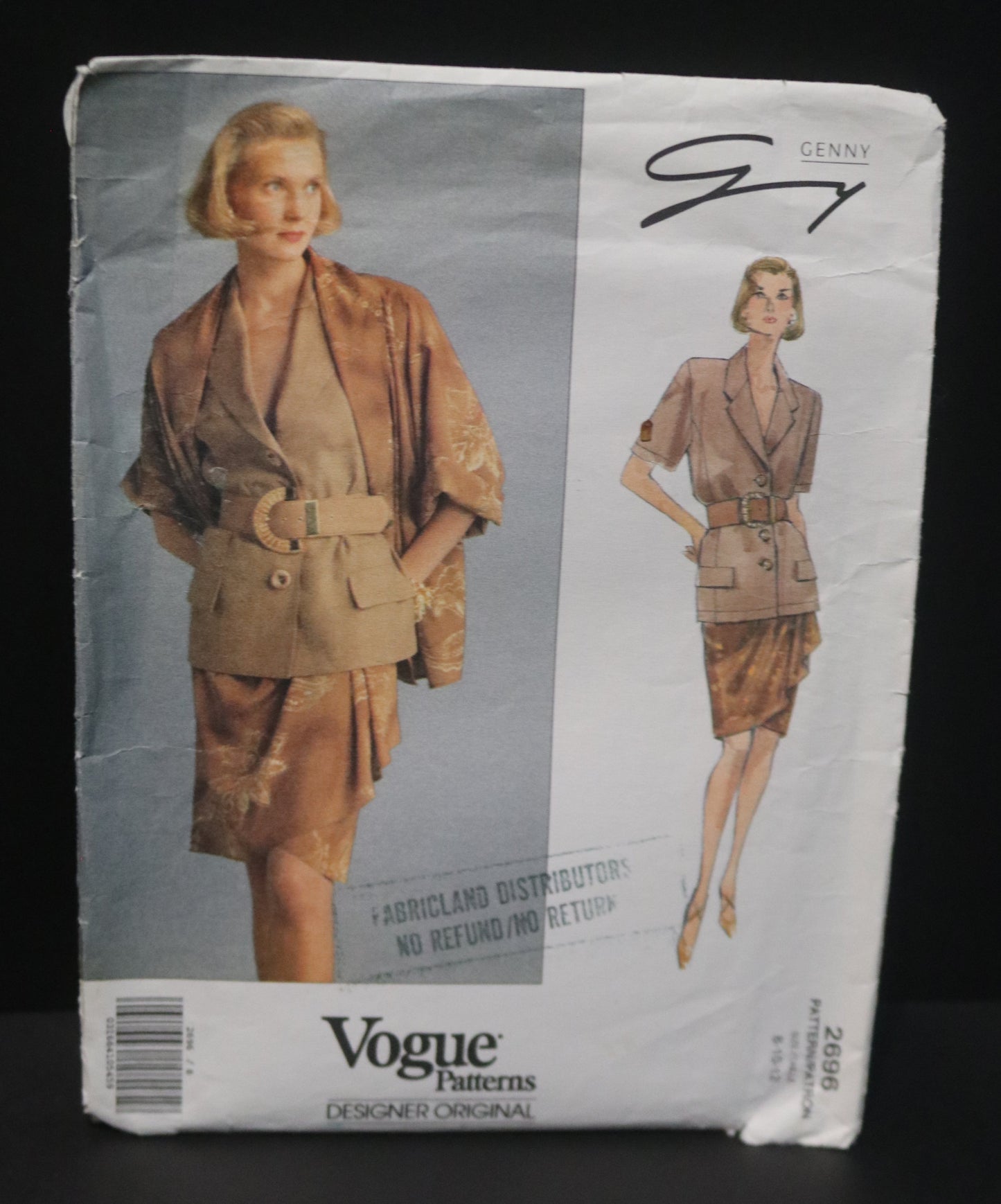 Vogue 2696 Genny Misses Jacket Top and Skirt Sewing Pattern - UNCUT - Size 8 10 12