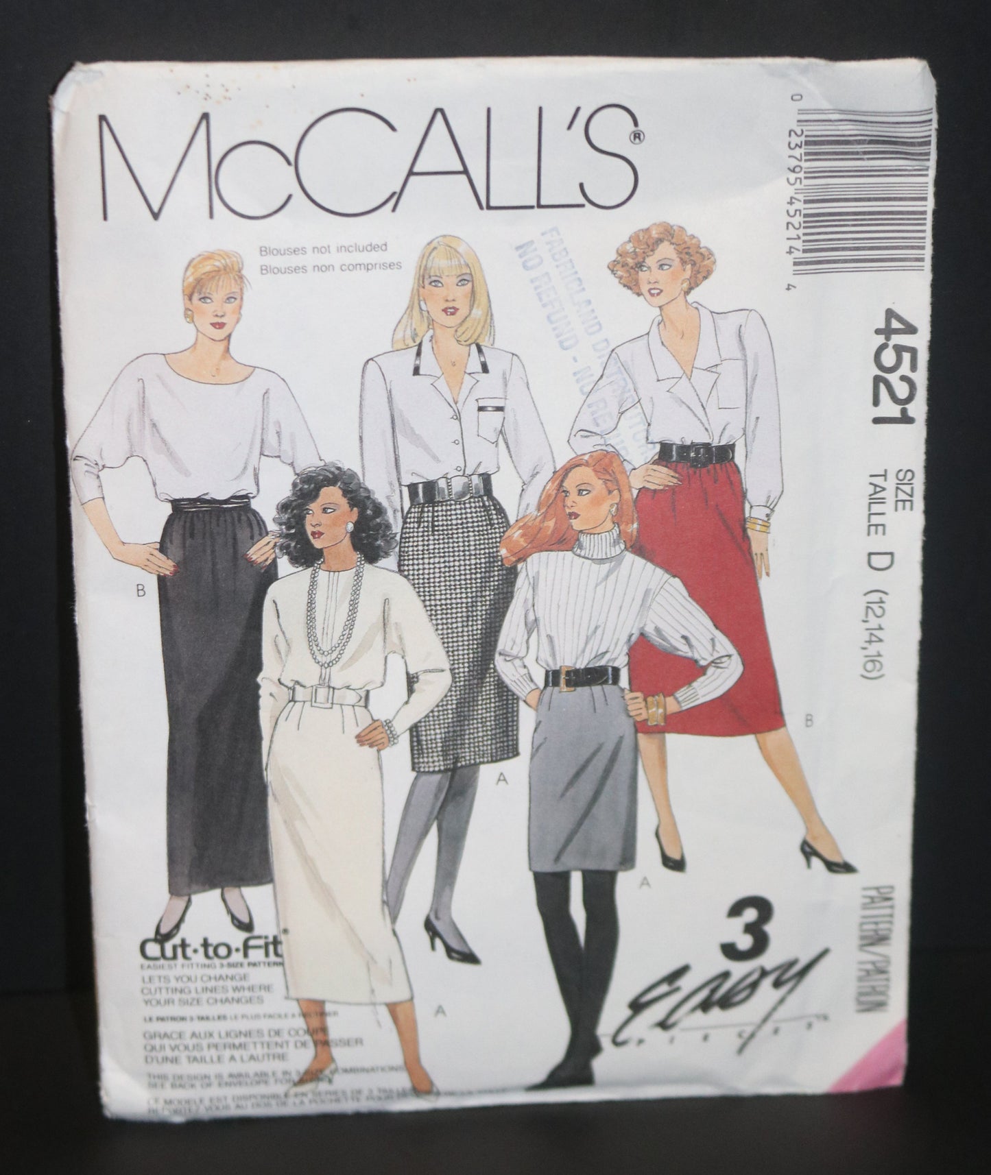 McCalls 4521 Misses Skirts Sewing Pattern UNCUT Size 12 14 16