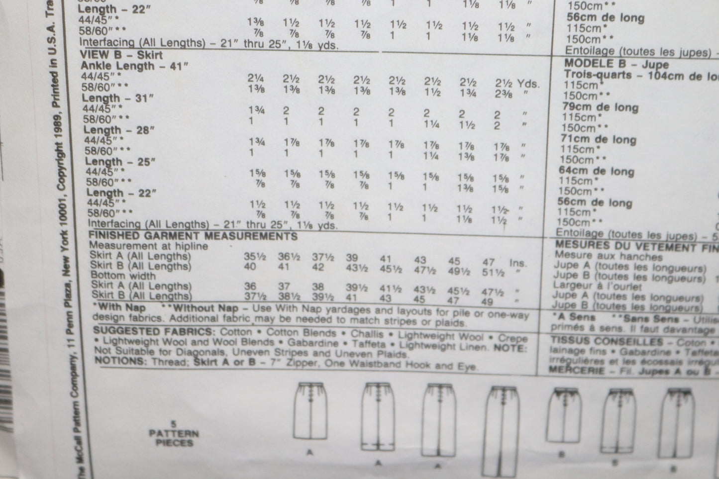McCalls 4521 Misses Skirts Sewing Pattern UNCUT Size 12 14 16