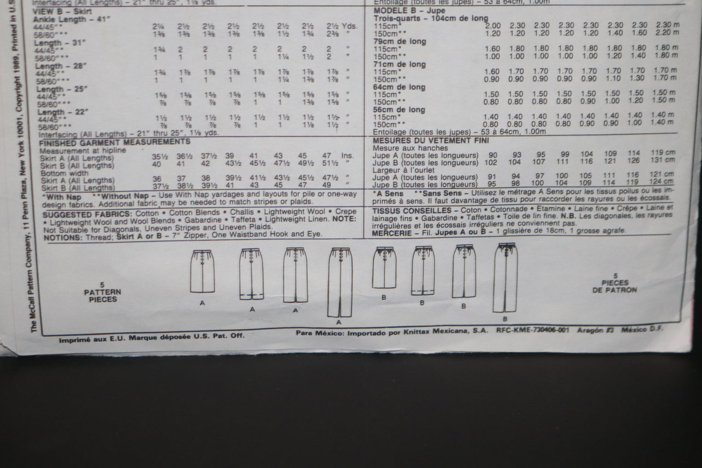 McCalls 4521 Misses Skirts Sewing Pattern UNCUT Size 12 14 16