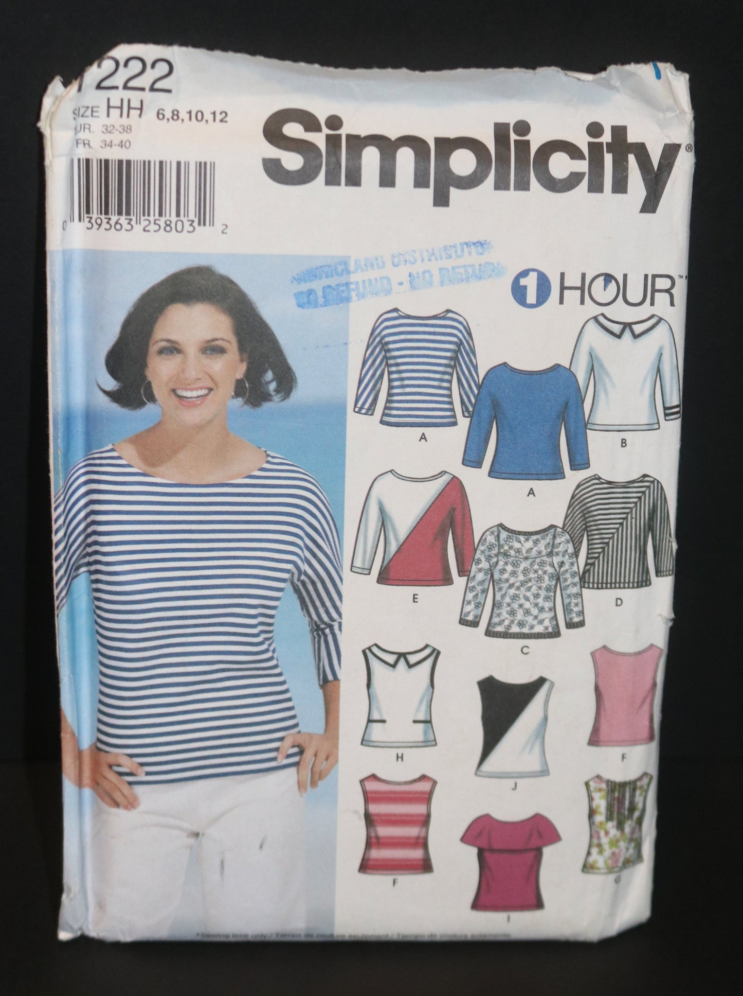 Simplicity 7222 Misses Knit Tops Sewing Pattern - UNCUT - Size 6 8 10 12