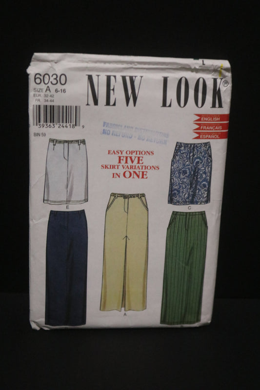 New Look 6030 Misses Skirt Sewing Pattern UNCUT Size 6 - 16