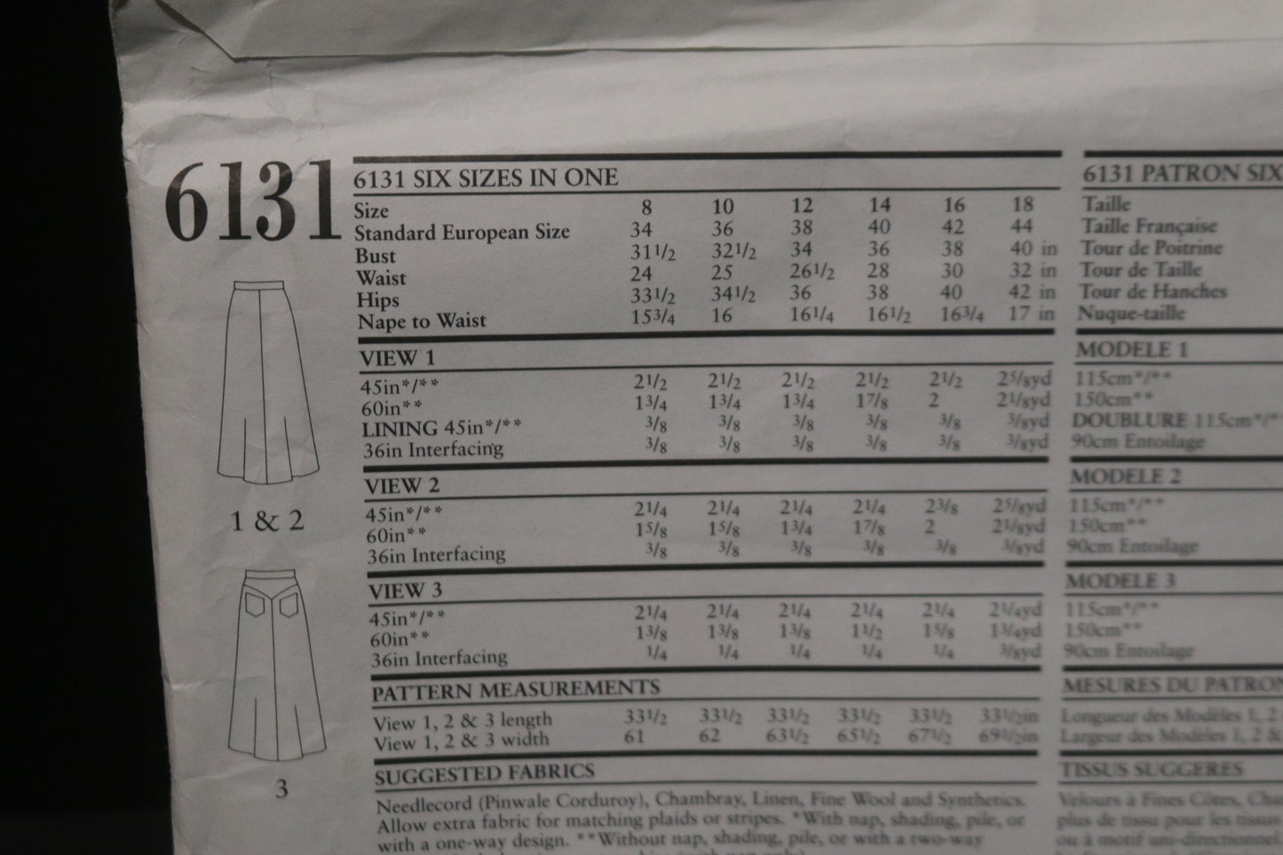 New Look 6131 Misses Skirt Sewing Pattern - UNCUT - Size 8 - 18