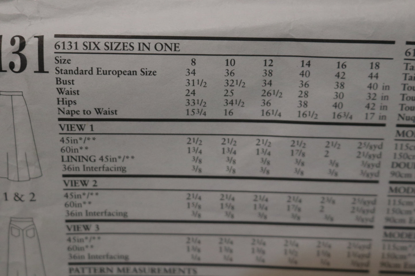 New Look 6131 Misses Skirt Sewing Pattern - UNCUT - Size 8 - 18