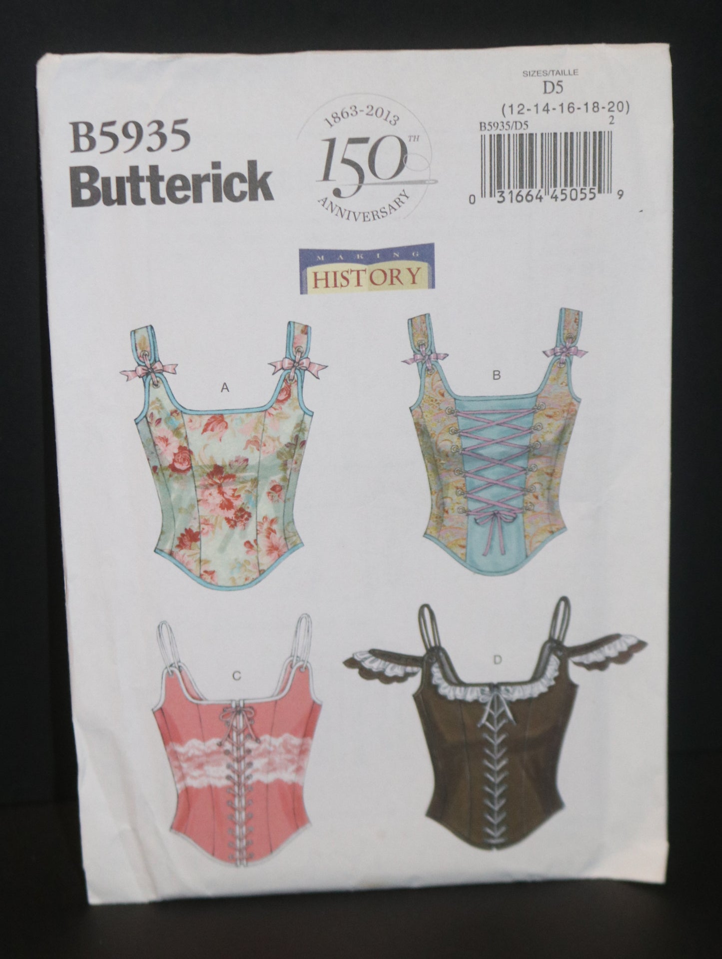Butterick 5935 Misses Corset Sewing Pattern UNCUT Size 12 14 16 18 20