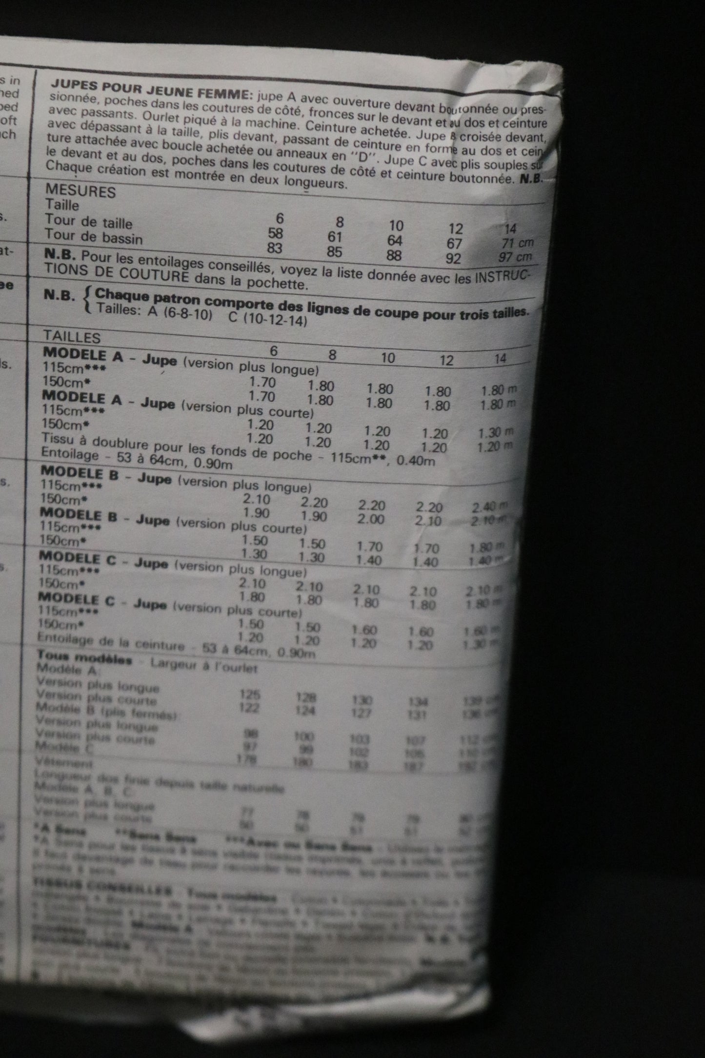 McCalls 2147 Misses Skirts Sewing Pattern UNCUT Size 10 12 14