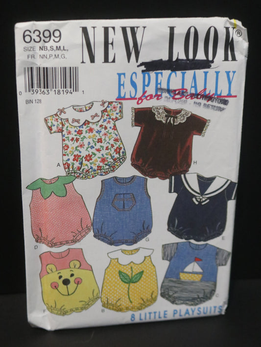 New Look 6399 Infants Romper Sewing Pattern UNCUT  Size NB S M L