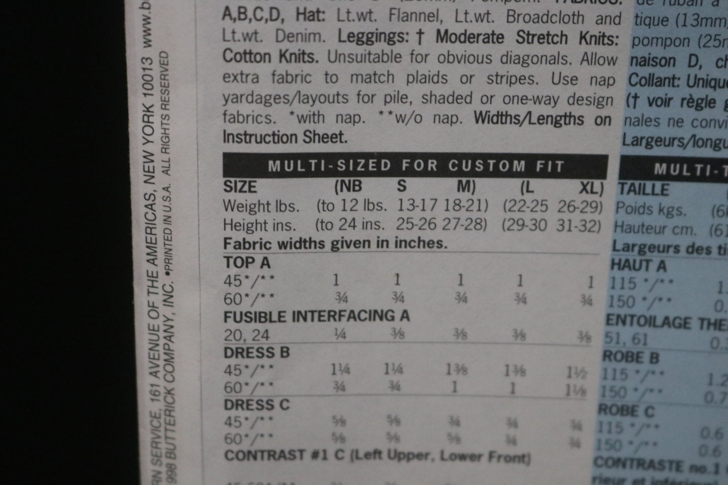 Butterick 5711 Infants Dress Jumpsuit Top Leggings and Hat Sewing Pattern - UNCUT - Size NB S M