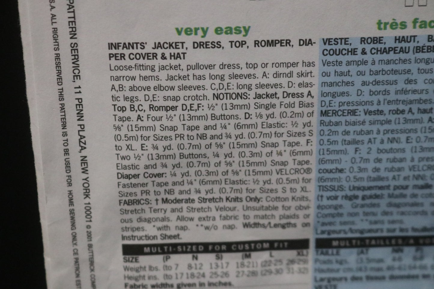 Butterick 5896 Infants Jacket Dress Top Romper Diaper Cover and Hat Sewing Pattern - UNCUT - Size PR NB S