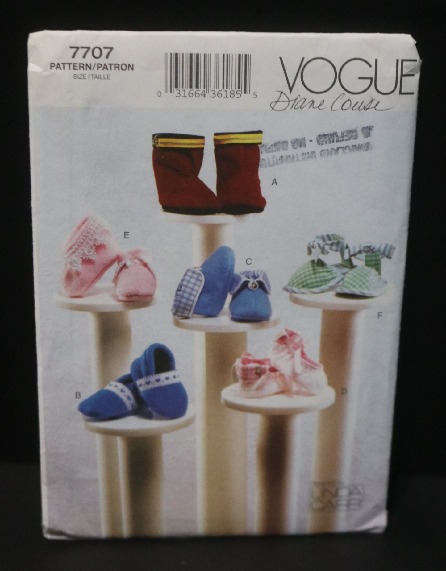 Vogue 7707 Linda Carr Baby Booties Sewing Pattern - UNCUT - Size Nb S M