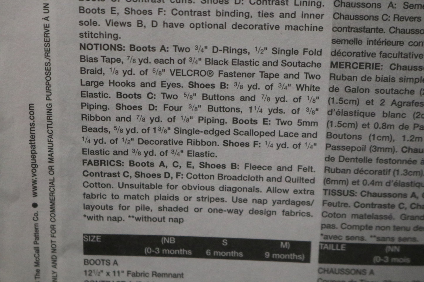 Vogue 7707 Linda Carr Baby Booties Sewing Pattern - UNCUT - Size Nb S M