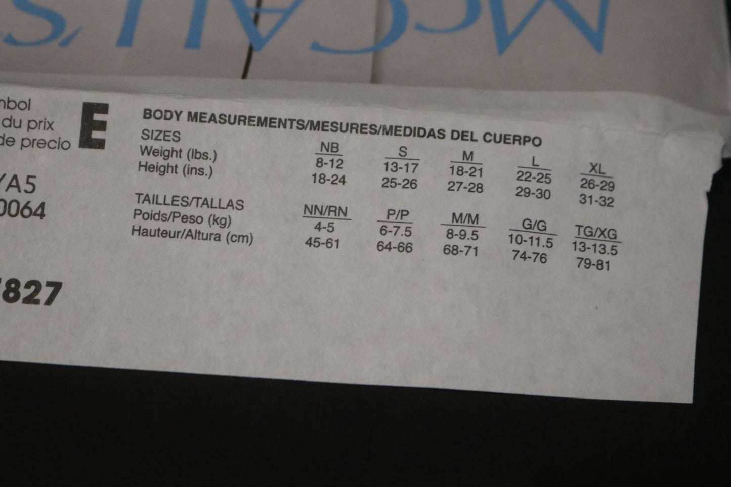 McCalls 7827 Infants Bunting, Jacket, Vest, Pants and Hat Sewing Pattern - UNCUT - Size NB Sml Med Lrg Xlg