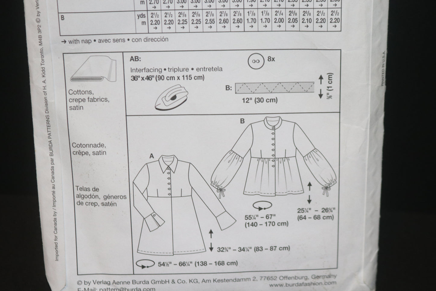 Burda 7748 Misses Blouse Sewing Pattern - UNCUT Size 10 12 14 16 18 20 22