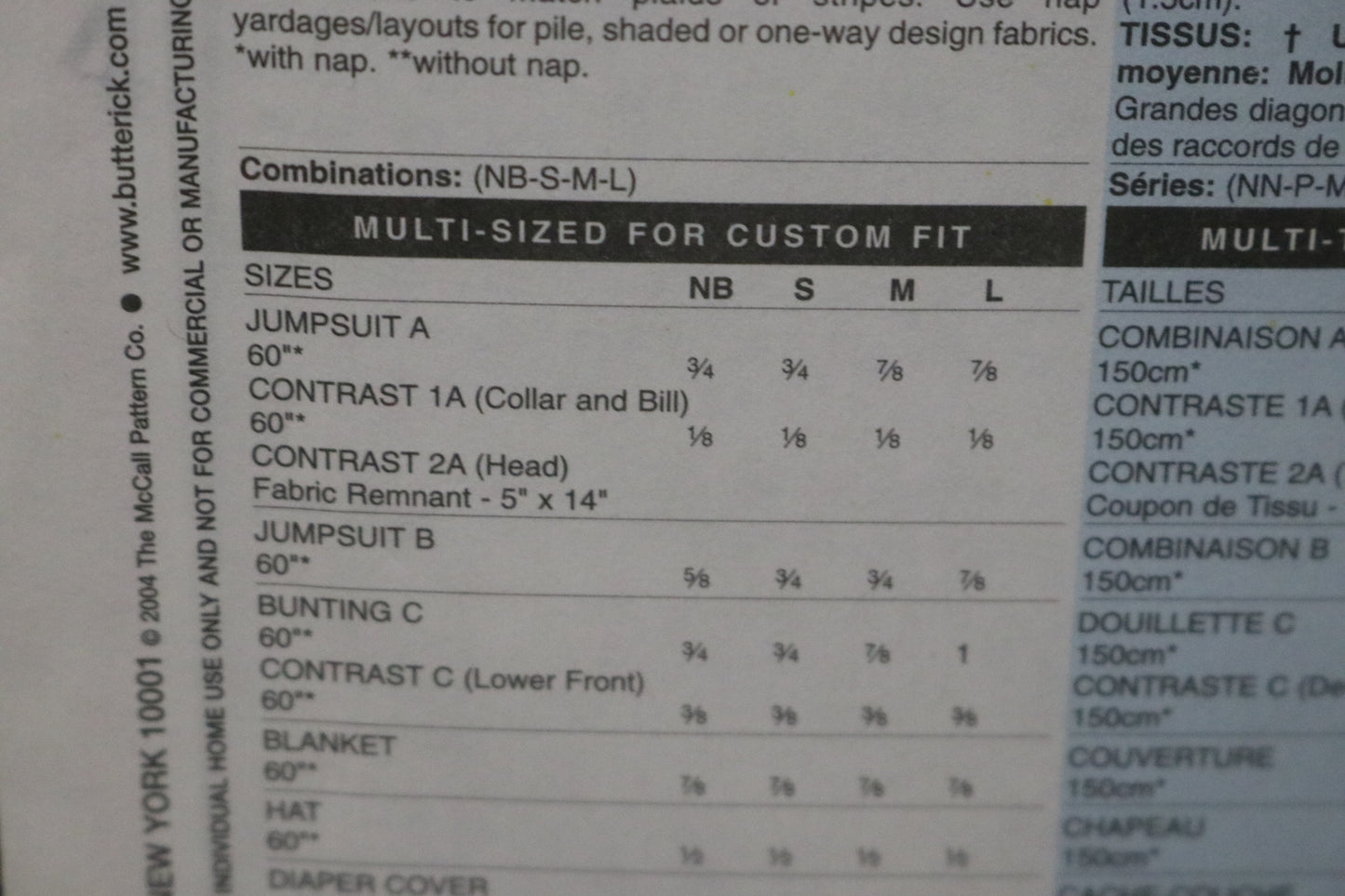Butterick 4272 Infants Jumpsuit Bunting Blanket Hat and Diaper Cover Sewing Pattern - UNCUT - Size NB Sml Med Lrg