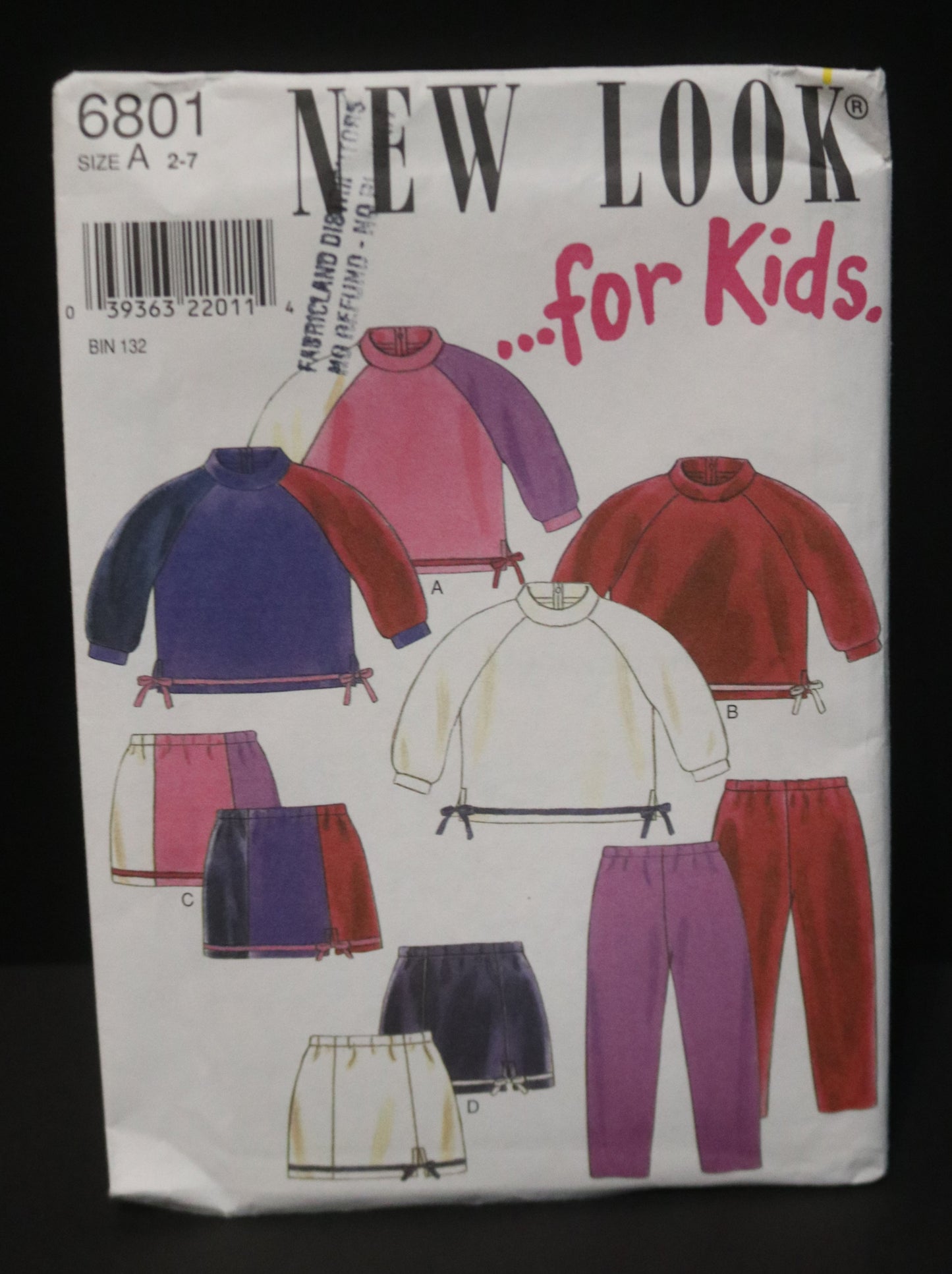 New Look 6801 CHildrens Girls Top Pants and Skirt Sewing Pattern UNCUT Size 2 - 7