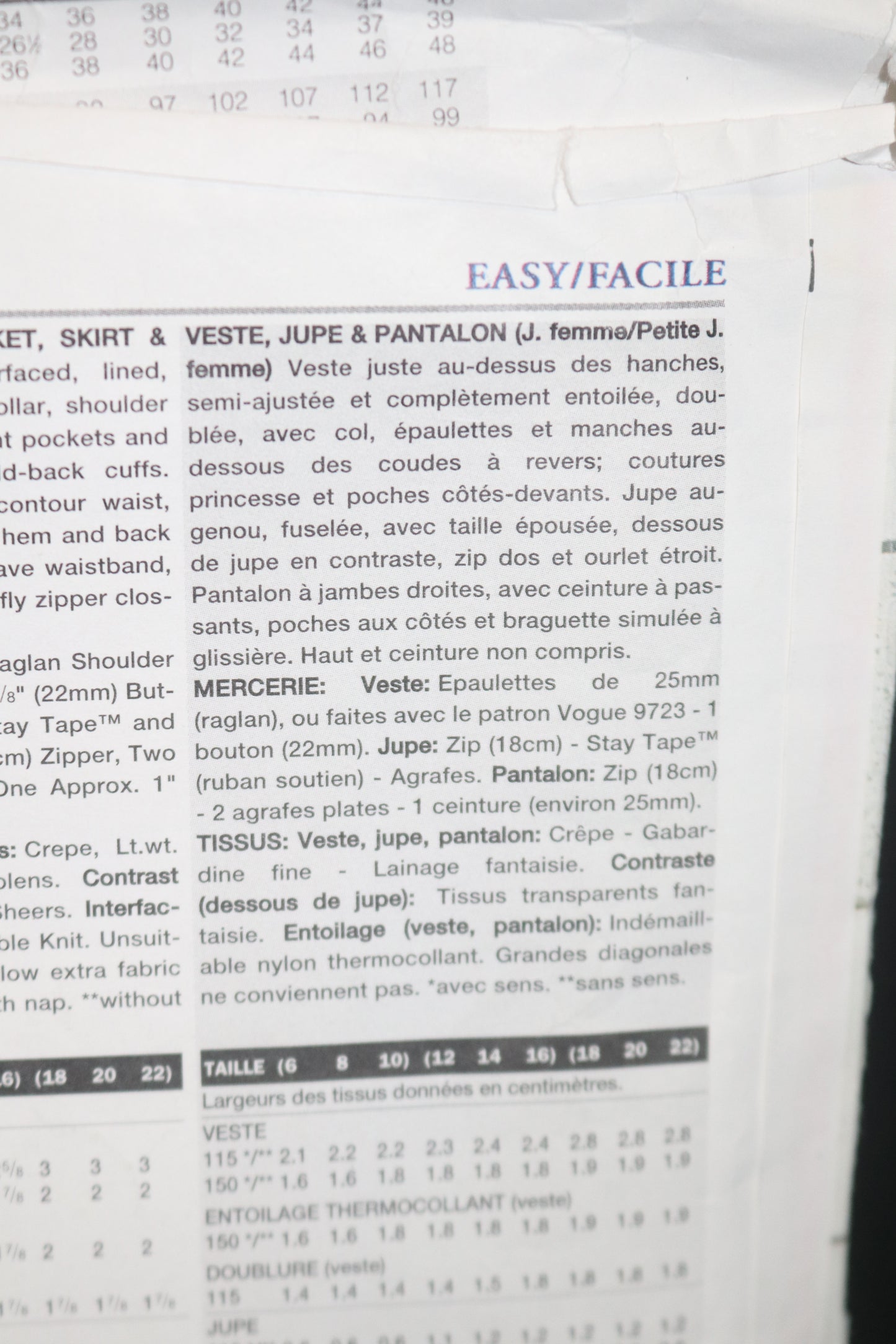 Vogue 2390 Anne Klein Misses / Misses Petite Jacket Skirt and Pants Sewing Pattern - UNCUT - Size 12 14 16