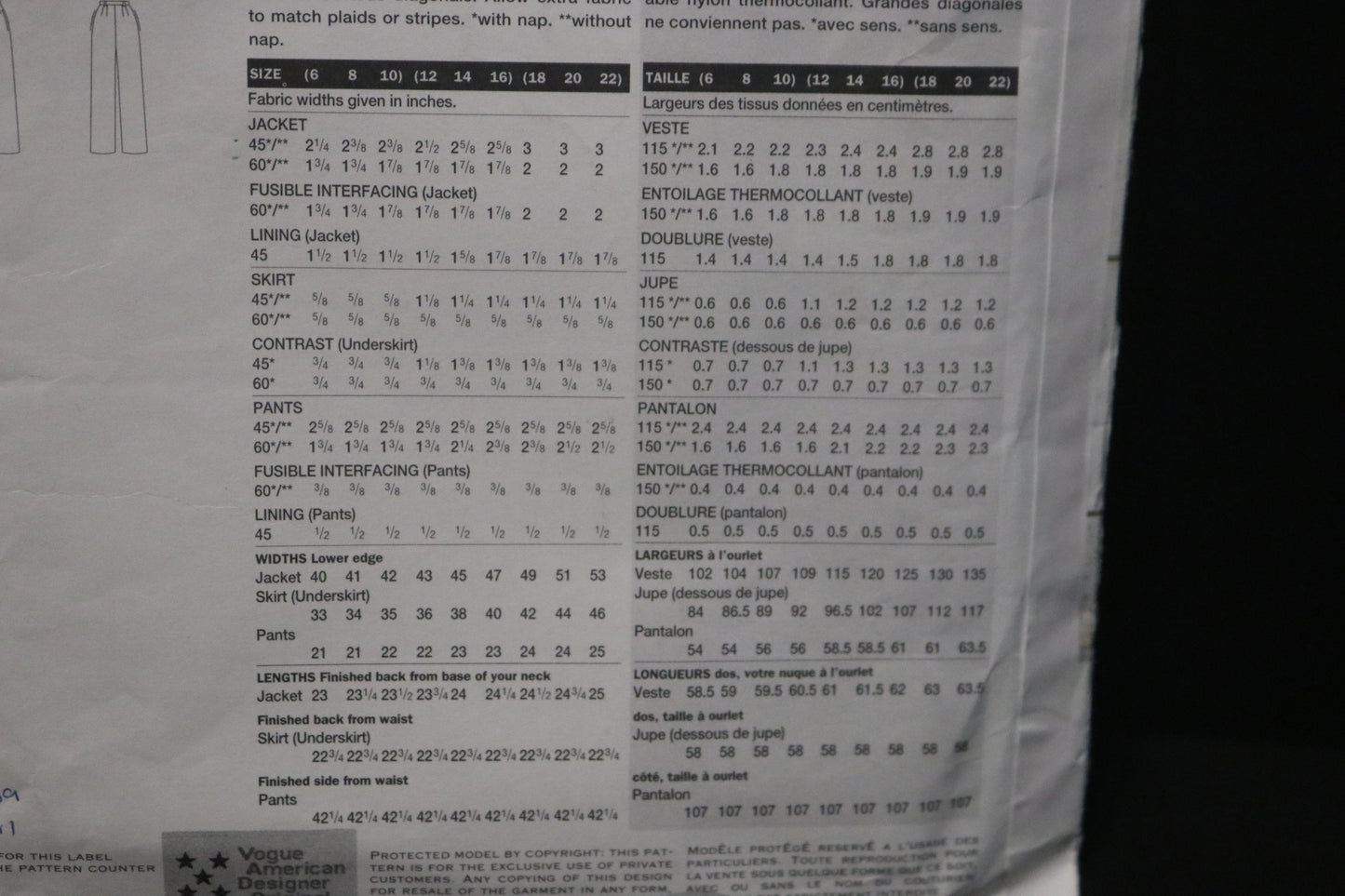 Vogue 2390 Anne Klein Misses / Misses Petite Jacket Skirt and Pants Sewing Pattern - UNCUT - Size 12 14 16
