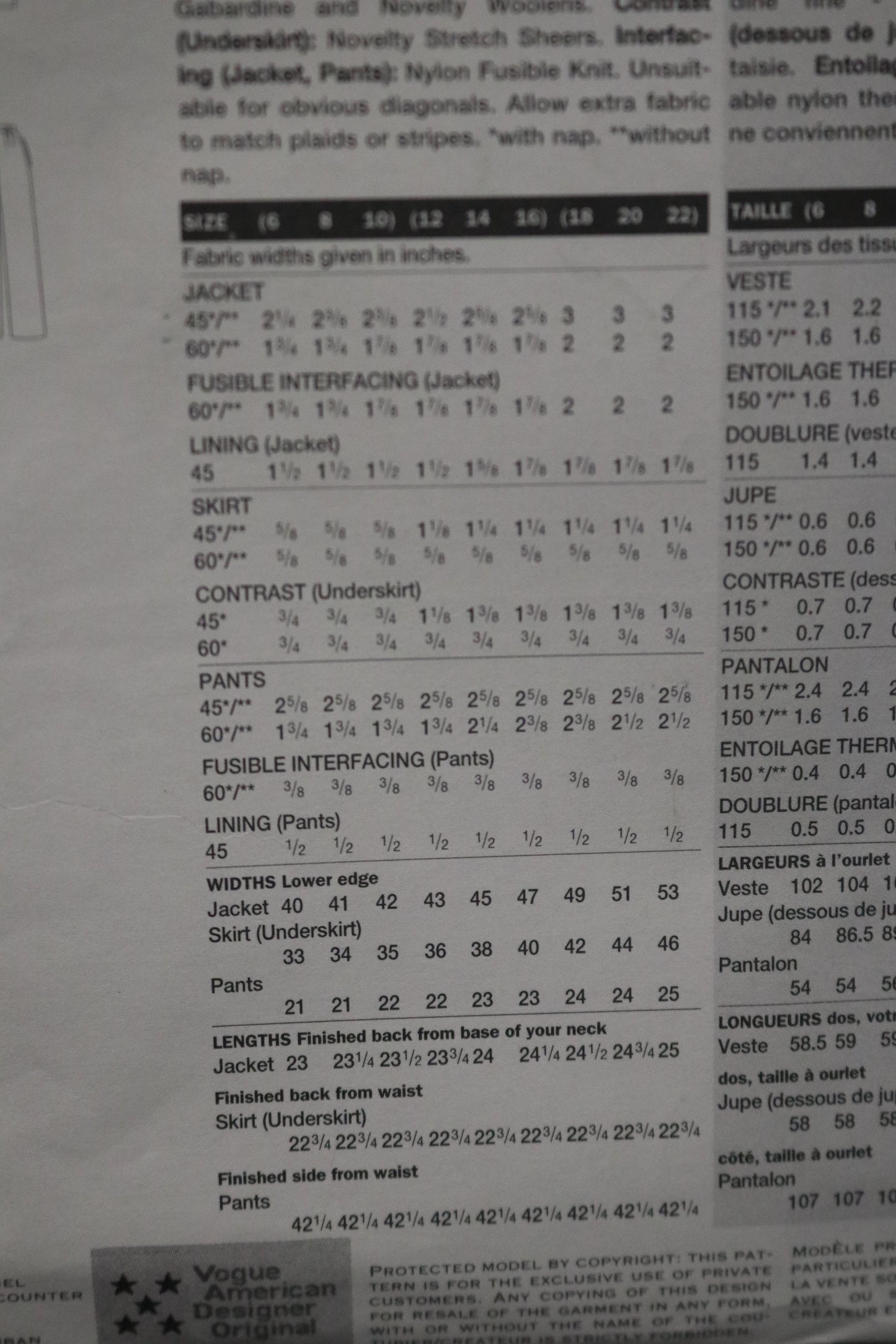 Vogue 2390 Anne Klein Misses / Misses Petite Jacket Skirt and Pants Sewing Pattern - UNCUT - Size 12 14 16