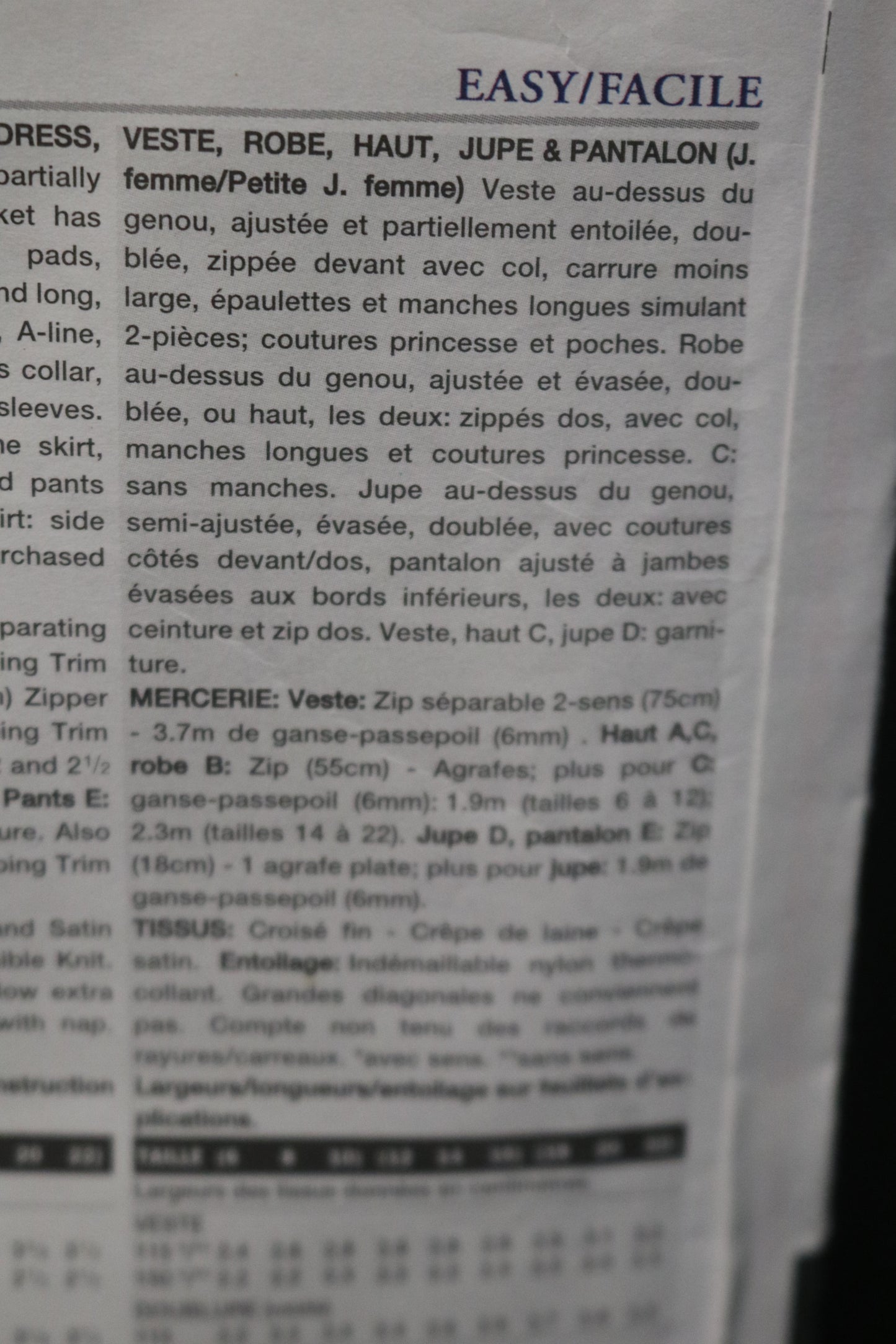 Vogue 2471 Misses / misses Petite jacket Dress Top Skirt and Pants Sewing Pattern - UNCUT - Size 6 8 10