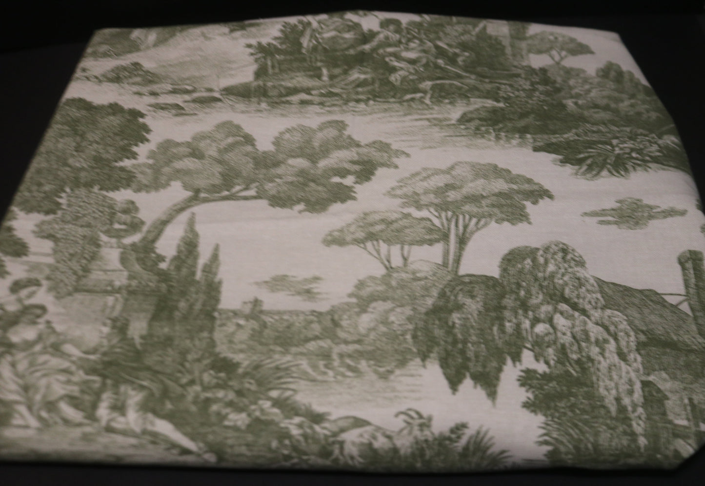 3 Yards Waverly La Belle Champagne Toile Sage Fabric  110" x 55"