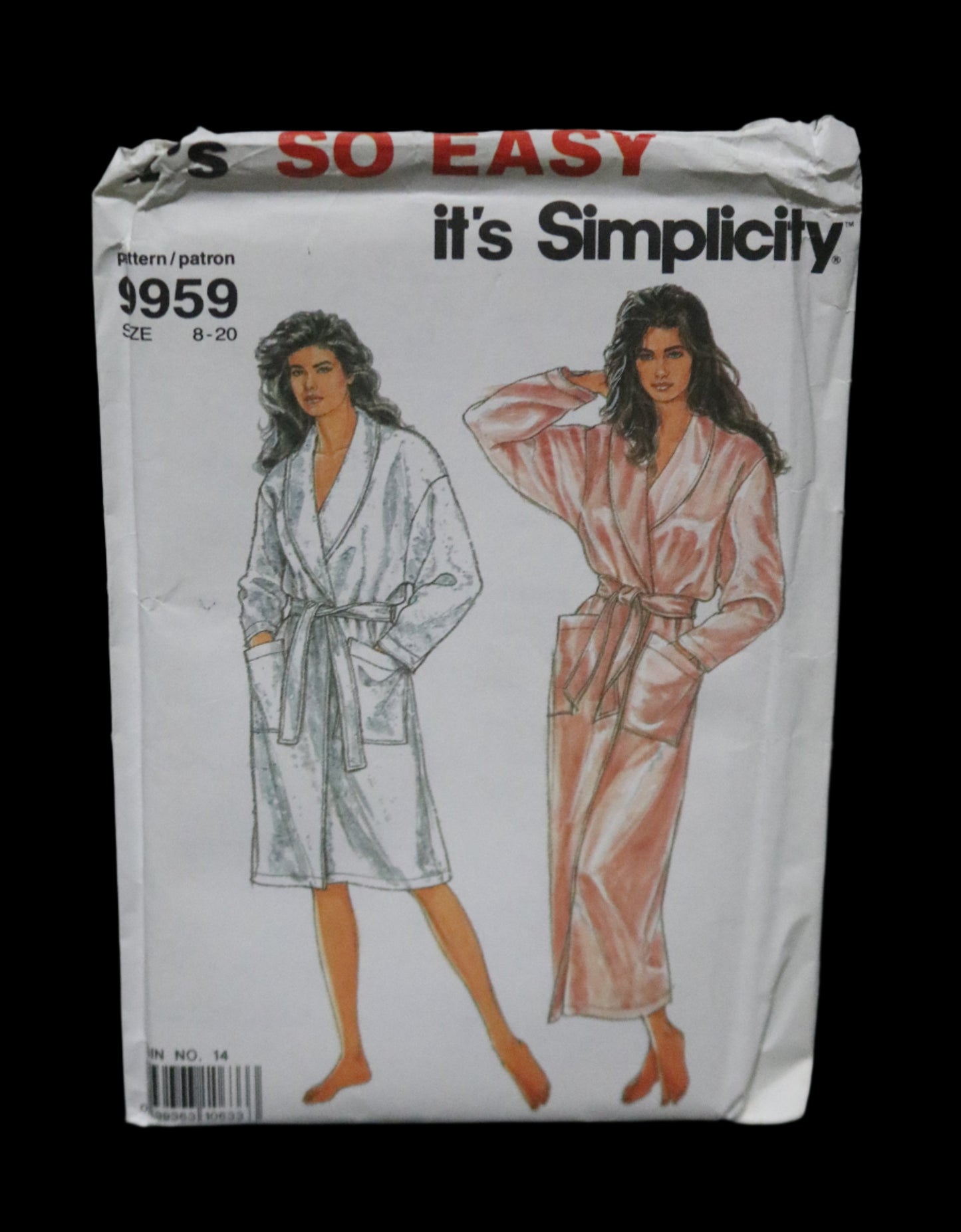 Simplicity 9959 Misses Long or Short Robe Sewing Pattern UNCUT Size 8 -20