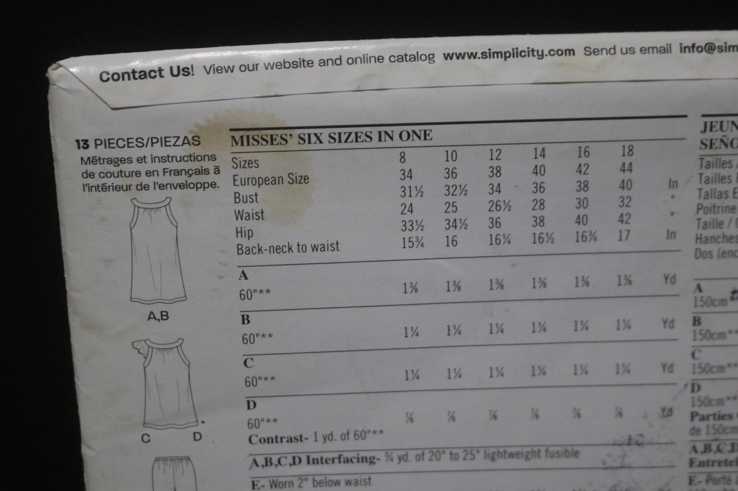 New Look 6034 Misses Knit Tunic or Top and Pants Sewing Pattern - UNCUT - Size 8 - 18