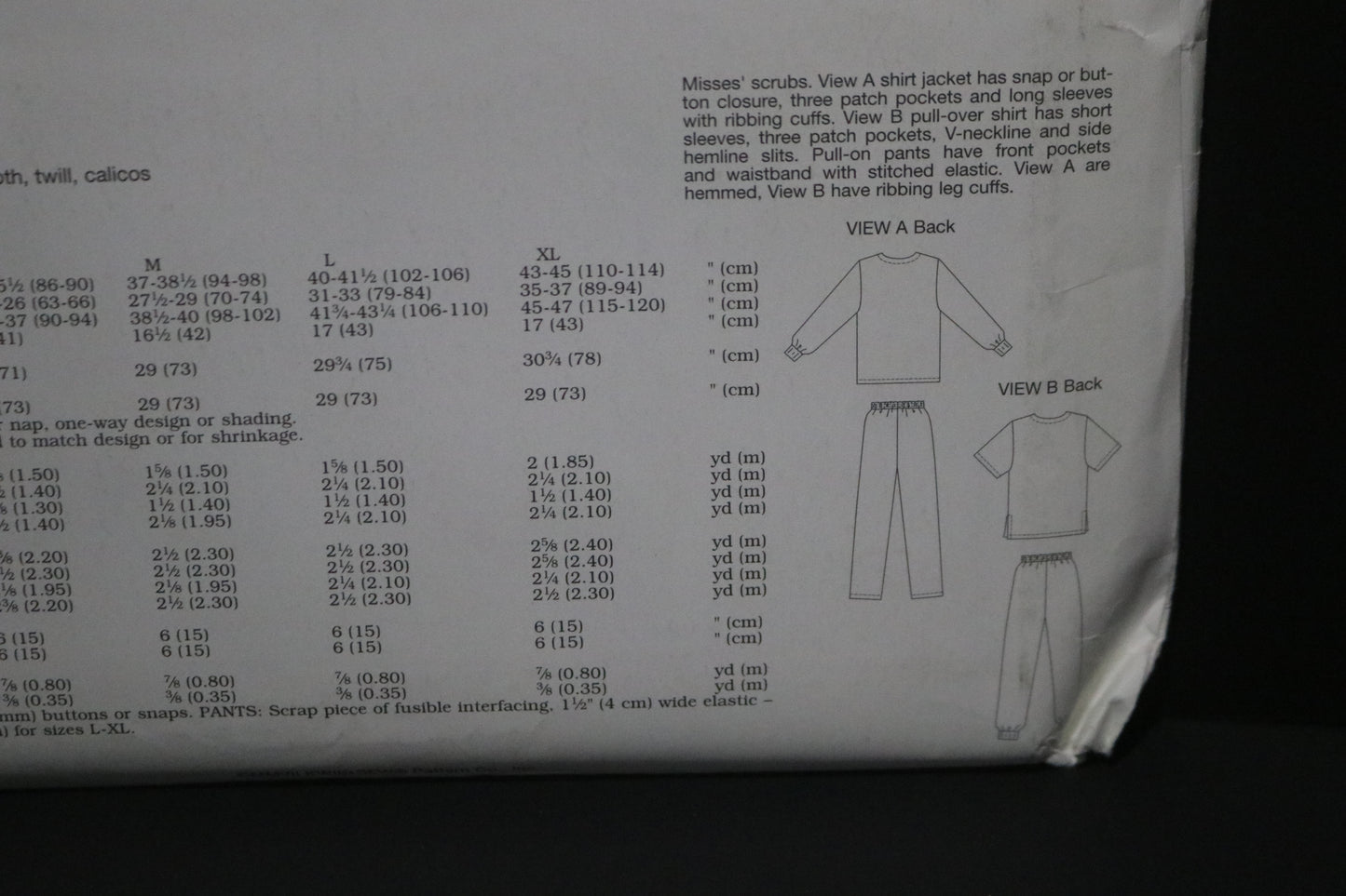 Kwik Sew 2807 Misses Scrubs Sewing Pattern - UNCUT - Size Xs S M L XL