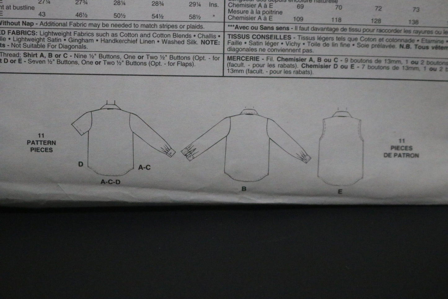 McCalls 8053 Misses Shirts Sewing Pattern UNCUT - Size XXL ( 24,26)