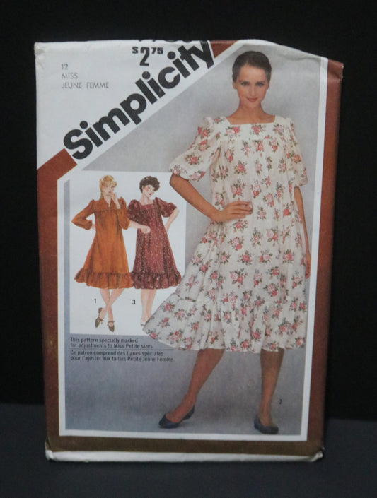 Simplicity 9908  Misses Pullover Dress Sewing Pattern  UNCUT Size 12